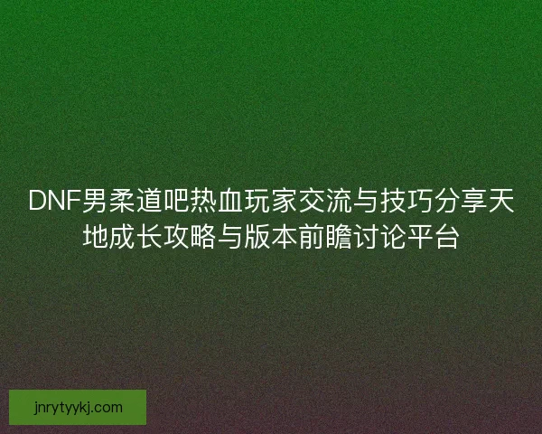 DNF男柔道吧热血玩家交流与技巧分享天地成长攻略与版本前瞻讨论平台